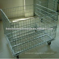 Galvanized collapsible storage container on wheels in store(supplier)